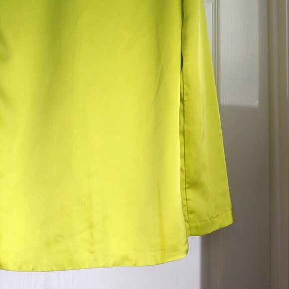 Show Me Your MuMu Felix Blazer Lime Luxe Satin Button Oversized Sz XS - Picture 11 of 14